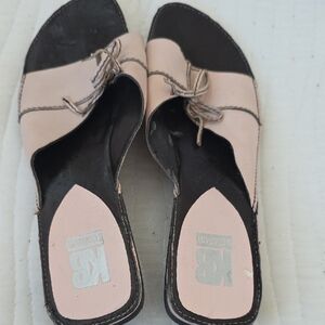 KB Women's Pink Leather Mules